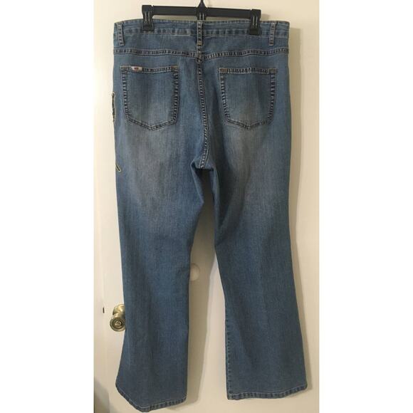 Moto Blues The Collection Flare Jeans with Beautiful Butterfly Applique 17/18 - Picture 5 of 7